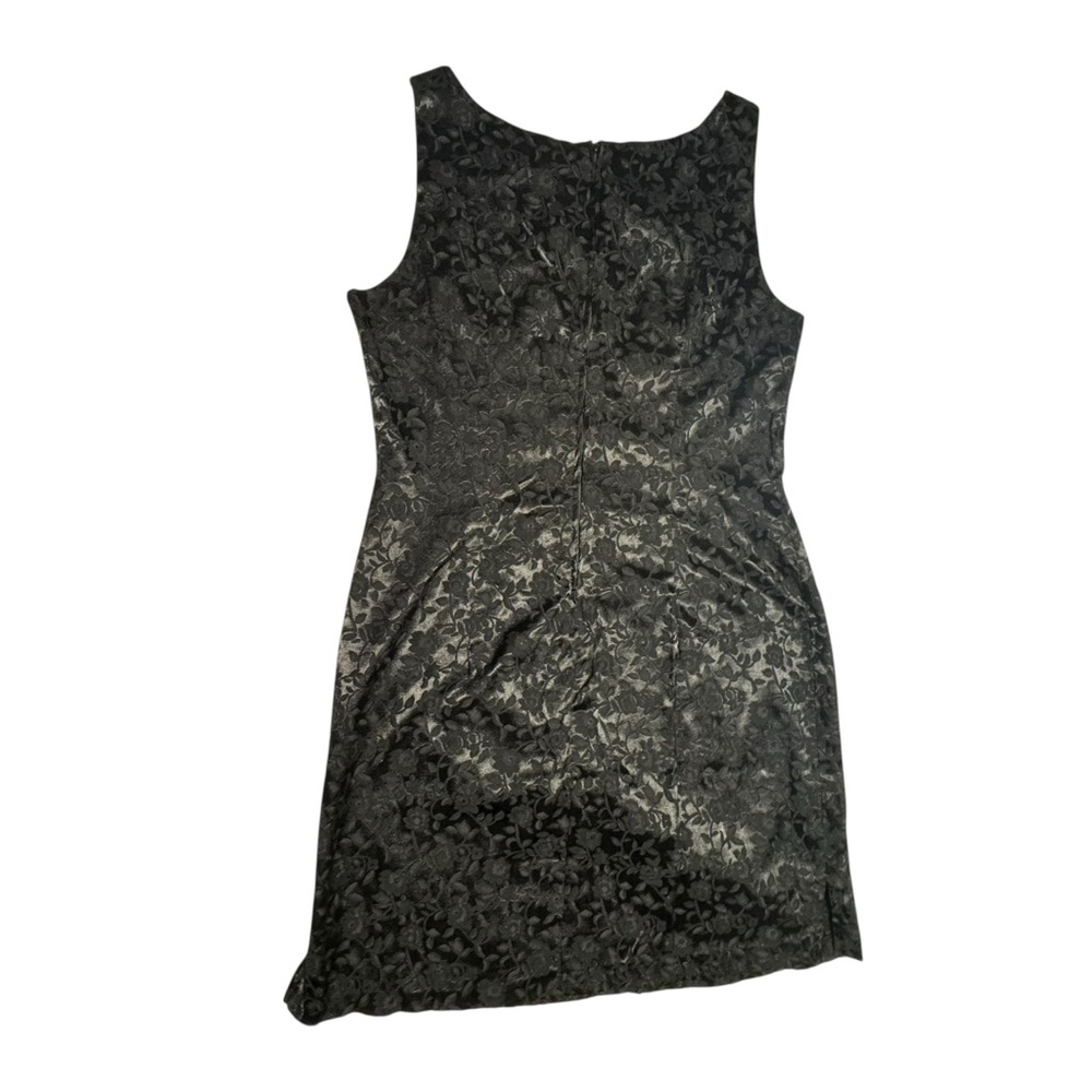 Be Smart Elegant Black Sleeveless mini Dress Y2K jacquard grunge goth floral‎ - Picture 7 of 11